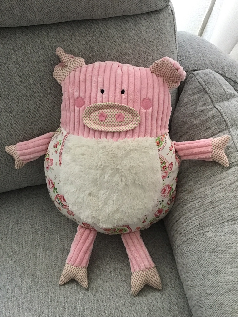 Pier 1 Imports plush pink pig.
